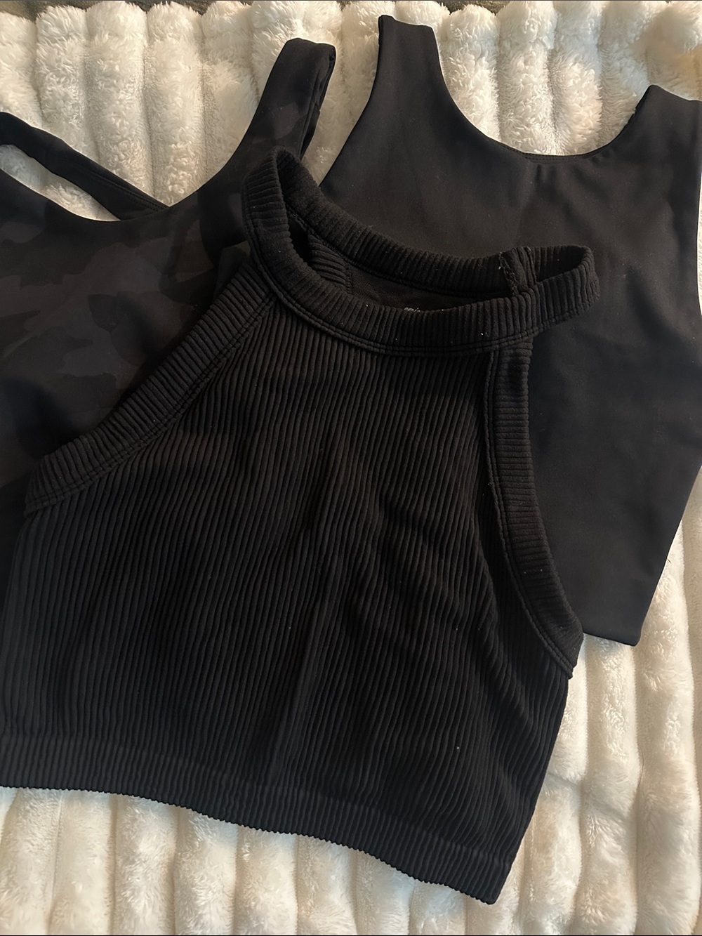 3 Bundle Black Tanks (Lululemon, Aerie, Girlfriend Collective)